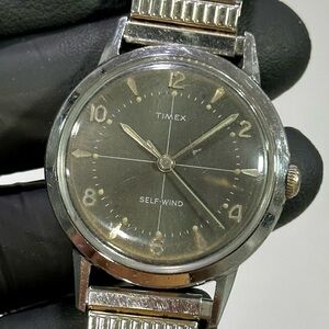 Timex Viscount 1960’s Automatic Silver SS Crosshair Dial 34mm Men’s Watch